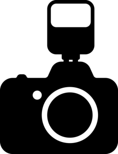 Photo Camera With A Flash Outline Svg Vector, Free Vectors File